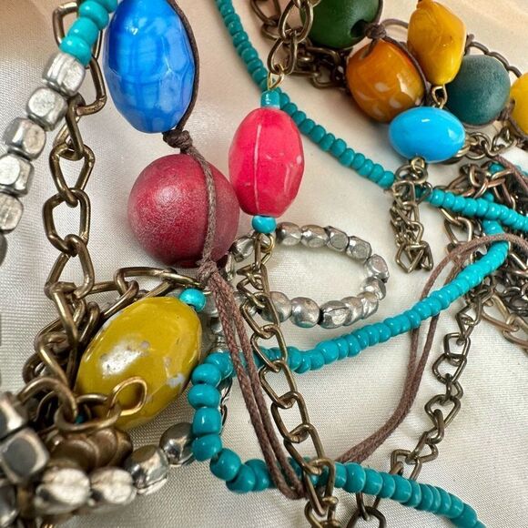 Colorful beaded multi strand long necklace - Picture 14 of 14
